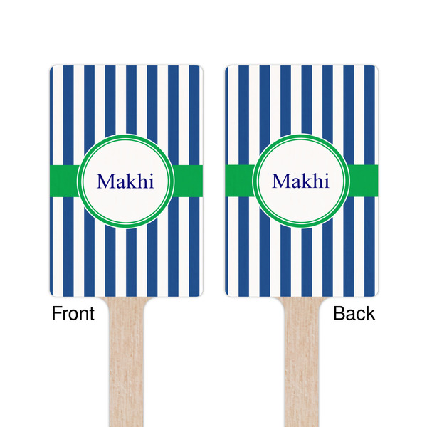 Stripes Wooden 6.25" Stir Stick - Rectangular - Double Sided - Front & Back