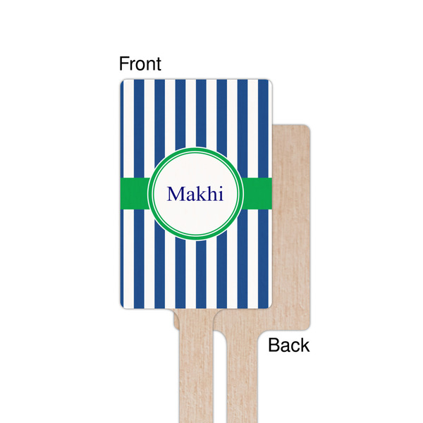 Stripes Wooden 6.25" Stir Stick - Rectangular - Single - Front & Back