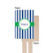 Stripes Wooden 6.25" Stir Stick - Rectangular - Single - Front & Back