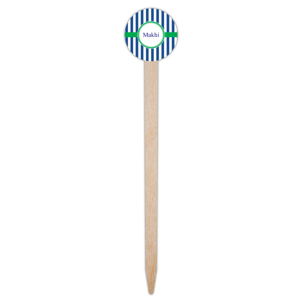 Stripes Wooden 6" Food Pick - Round - Single Pick