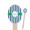 Stripes Oval Wooden Food Picks (Personalized)