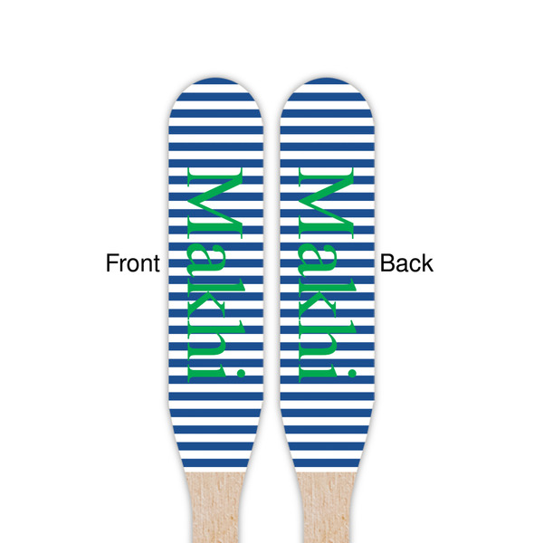 Stripes Wooden Food Pick - Paddle - Double Sided - Front & Back