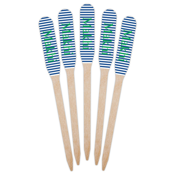 Stripes Wooden Food Pick - Paddle - Fan View