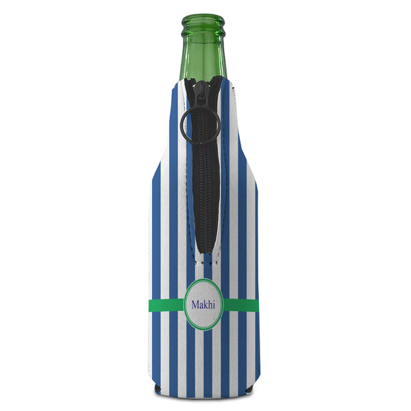 Stripes Zipper Bottle Cooler - BACK (bottle)