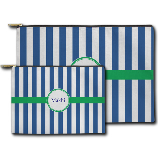 Stripes Zippered Pouches - Size Comparison