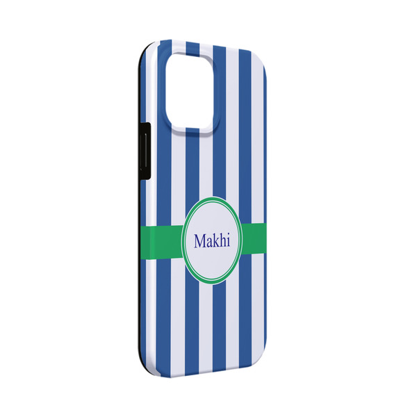 Custom Stripes iPhone Case - Rubber Lined - iPhone 13 Mini (Personalized)