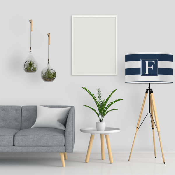 Horizontal Stripe 12" Drum Lampshade - LIFESTYLE