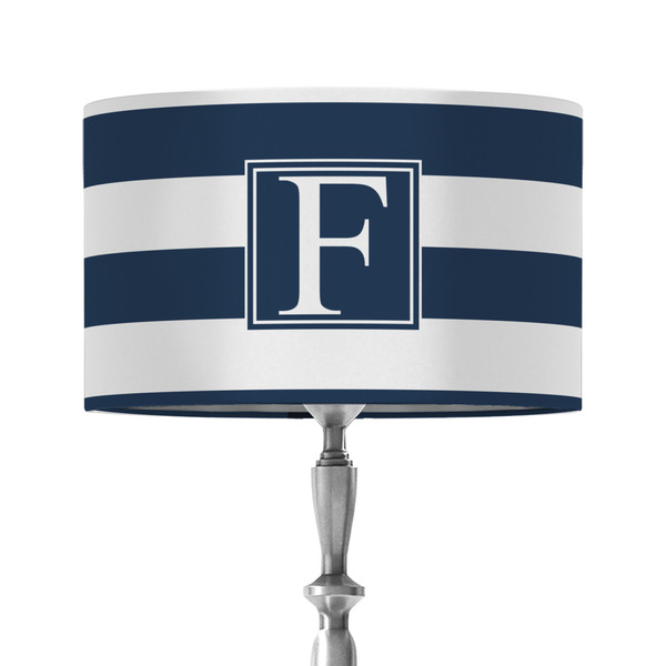 Horizontal Stripe 12" Drum Lampshade - ON STAND (Fabric)