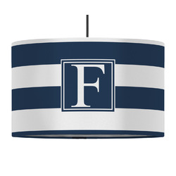Horizontal Stripe 12" Drum Pendant Lamp - Fabric (Personalized)