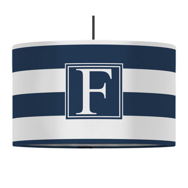 Custom Horizontal Stripe 12" Drum Pendant Lamp - Fabric (Personalized)