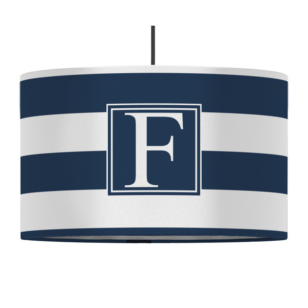 Horizontal Stripe 12" Drum Lampshade - PENDANT (Fabric)