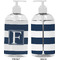 Horizontal Stripe 16 oz Plastic Liquid Dispenser- Approval- White