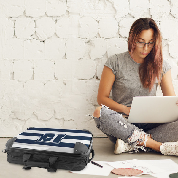 Horizontal Stripe 18" Laptop Briefcase - LIFESTYLE
