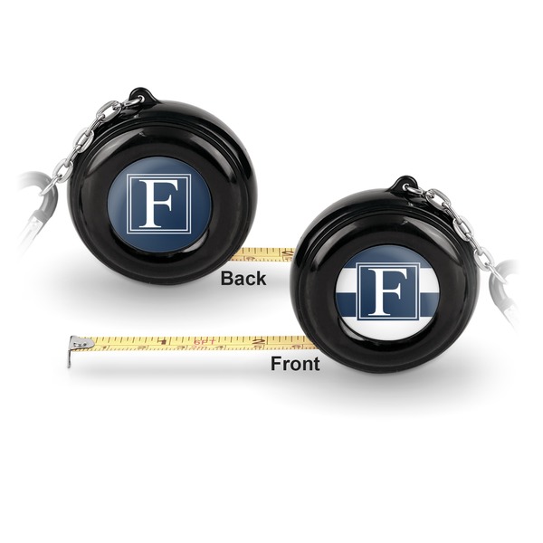 Horizontal Stripe 6-Ft Pocket Tape Measure with Carabiner Hook - Front and Back