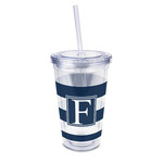 Horizontal Stripe 16oz Double Wall Acrylic Tumbler with Lid & Straw - Full Print (Personalized)