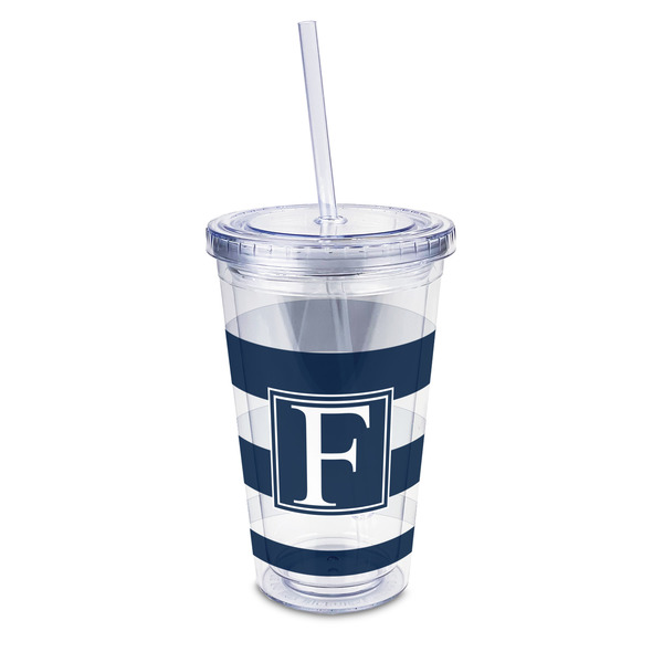 Custom Horizontal Stripe 16oz Double Wall Acrylic Tumbler with Lid & Straw - Full Print (Personalized)
