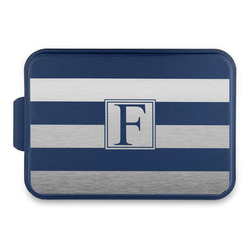 Horizontal Stripe Aluminum Baking Pan with Navy Lid (Personalized)