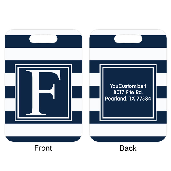 Horizontal Stripe Aluminum Luggage Tag (Front + Back)