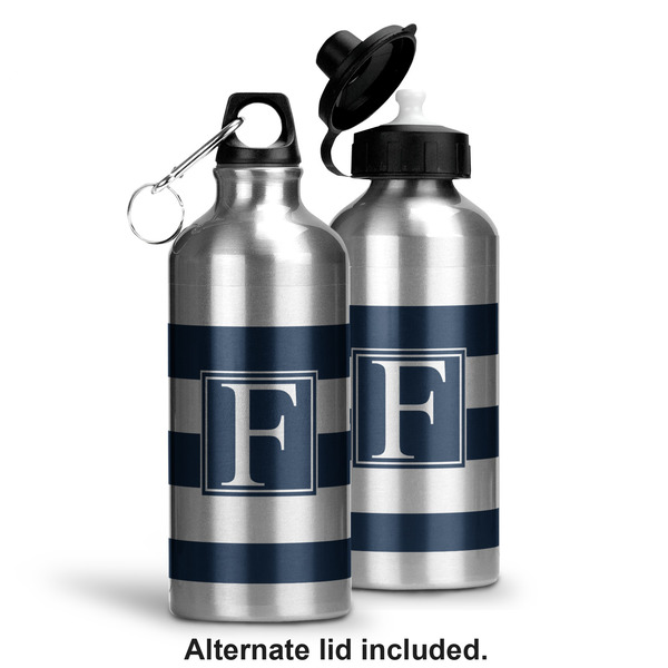 Horizontal Stripe Aluminum Water Bottle - Alternate lid options