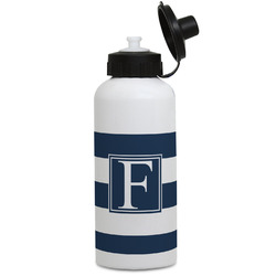 Horizontal Stripe Water Bottles - Aluminum - 20 oz - White (Personalized)