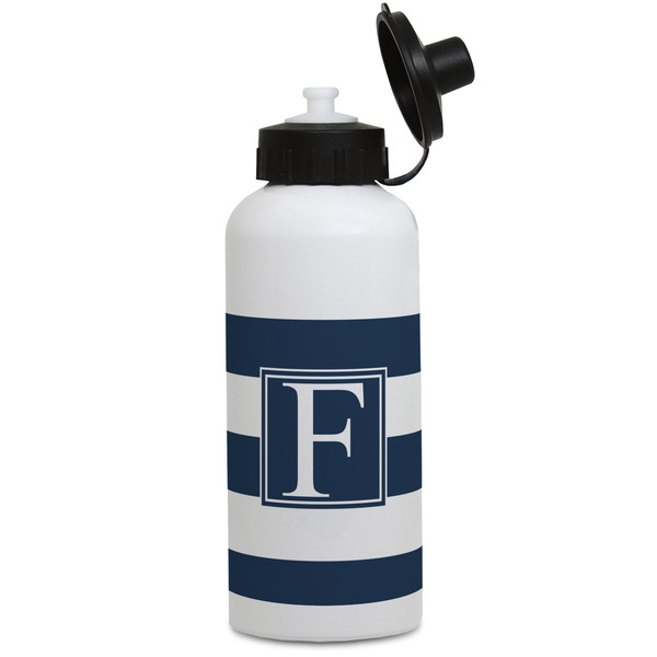Custom Horizontal Stripe Water Bottles - Aluminum - 20 oz - White (Personalized)