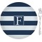 Horizontal Stripe 8" Glass Appetizer / Dessert Plates - Single or Set (Personalized)