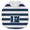 Horizontal Stripe Jersey Knit Baby Bib w/ Initial