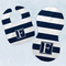 Horizontal Stripe Baby Bib & Burp Set w/ Initial