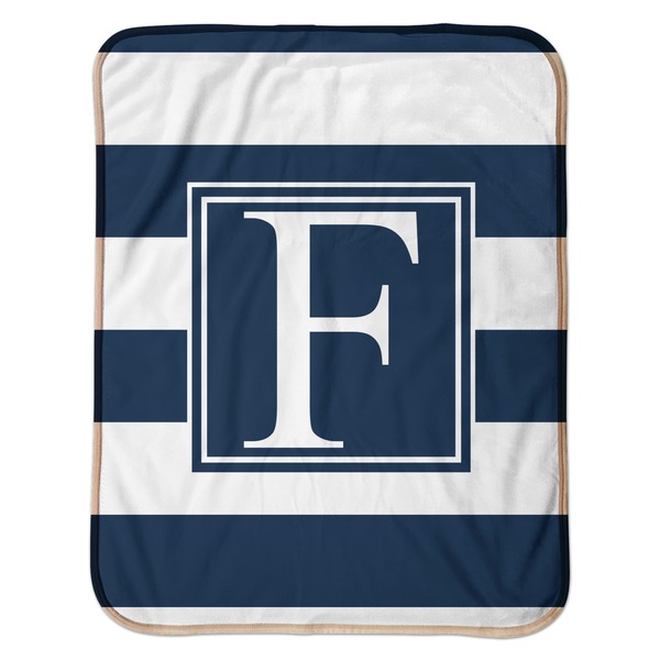 Horizontal Stripe Baby Sherpa Blanket - Flat