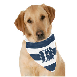 Horizontal Stripe Dog Bandana Scarf w/ Initial