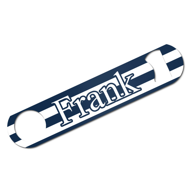 Custom Horizontal Stripe Bar Bottle Opener w/ Initial