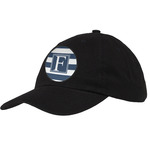 Horizontal Stripe Baseball Cap - Black (Personalized)