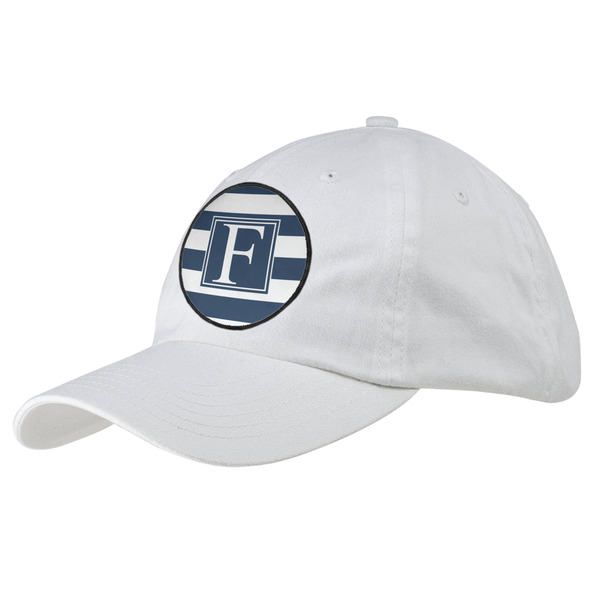 Custom Horizontal Stripe Baseball Cap - White (Personalized)