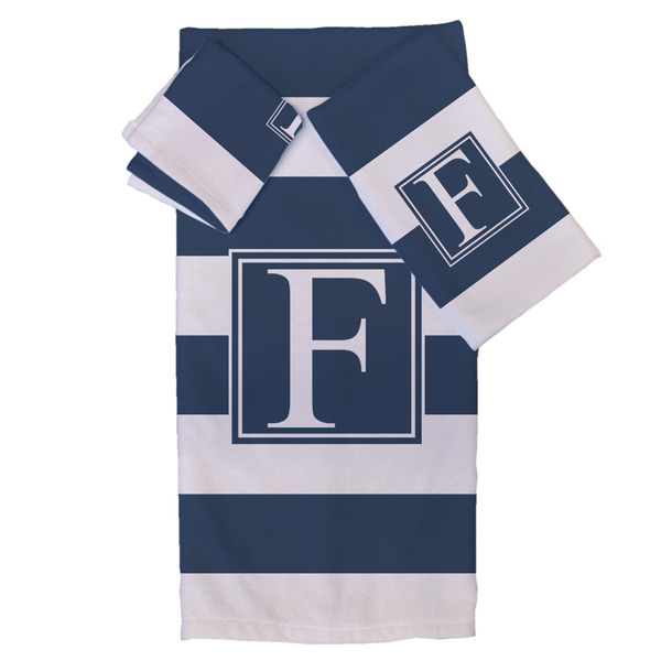 Custom Horizontal Stripe Bath Towel Set - 3 Pcs (Personalized)