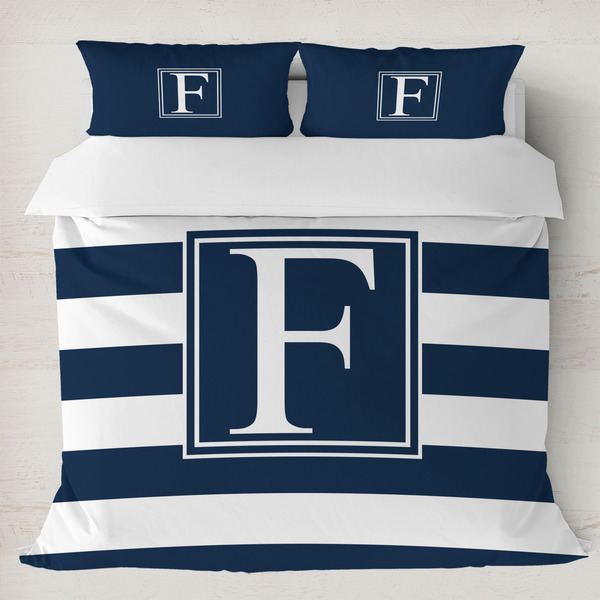 Custom Horizontal Stripe Duvet Cover Set - King (Personalized)