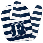Horizontal Stripe Baby Bib w/ Initial