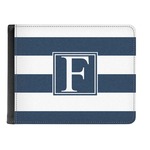 Horizontal Stripe Genuine Leather Men's Bi-fold Wallet (Personalized)