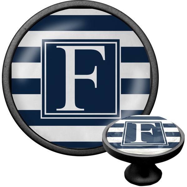 Custom Horizontal Stripe Cabinet Knob (Black) (Personalized)