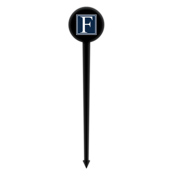 Horizontal Stripe Black Plastic 4" Food Pick - Round - Single Pick