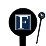 Horizontal Stripe 6" Round Plastic Food Picks - Black - Single Sided (Personalized)