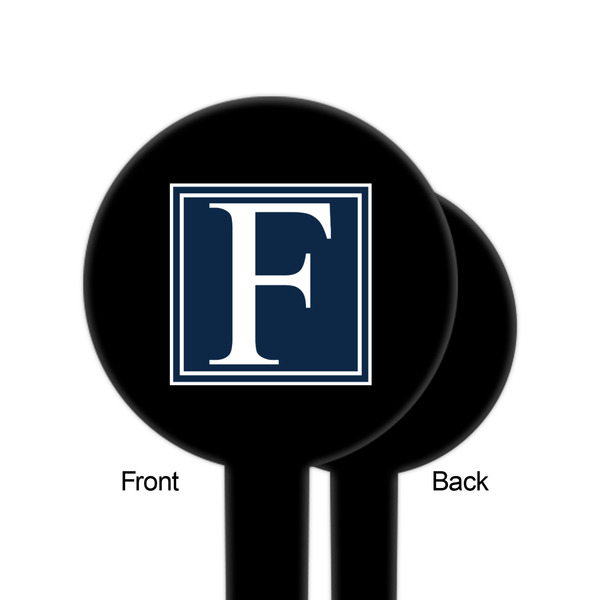 Horizontal Stripe Black Plastic 6" Food Pick - Round - Single Sided - Front & Back