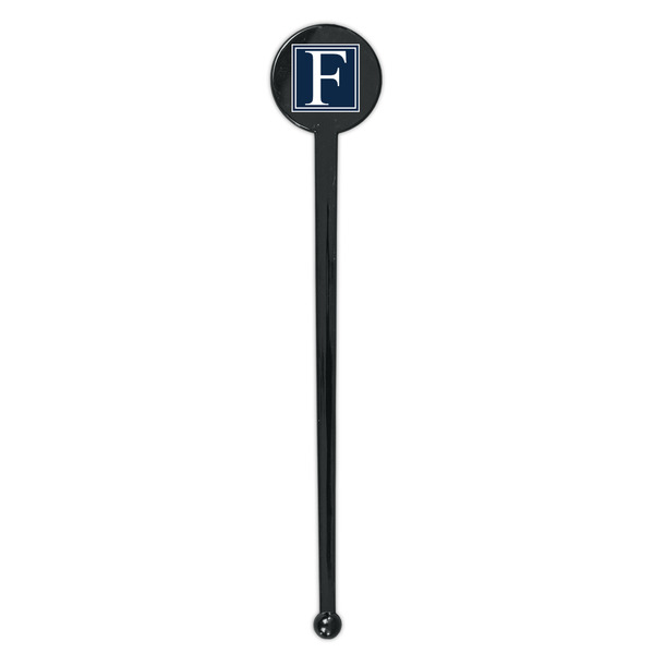 Horizontal Stripe Black Plastic 7" Stir Stick - Round - Single Stick