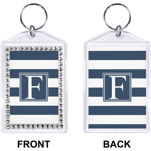 Horizontal Stripe Bling Keychain (Front + Back)