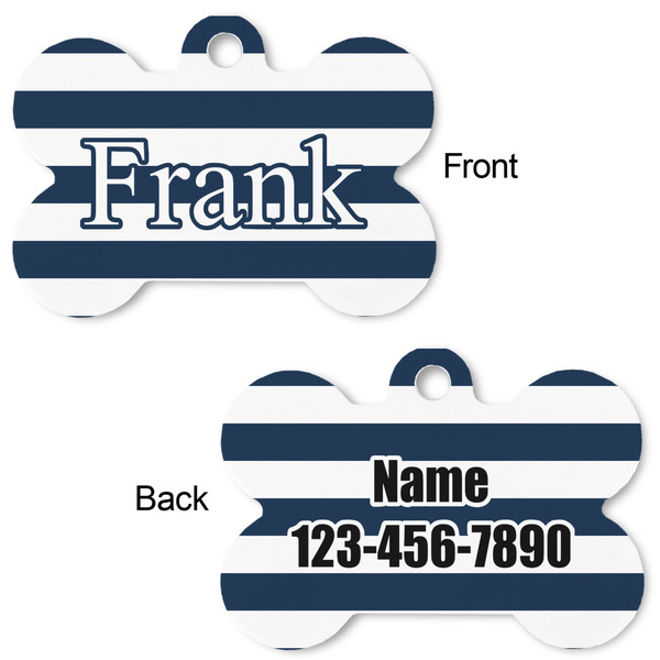 Horizontal Stripe Bone Shaped Dog ID Tag - Large - Approval