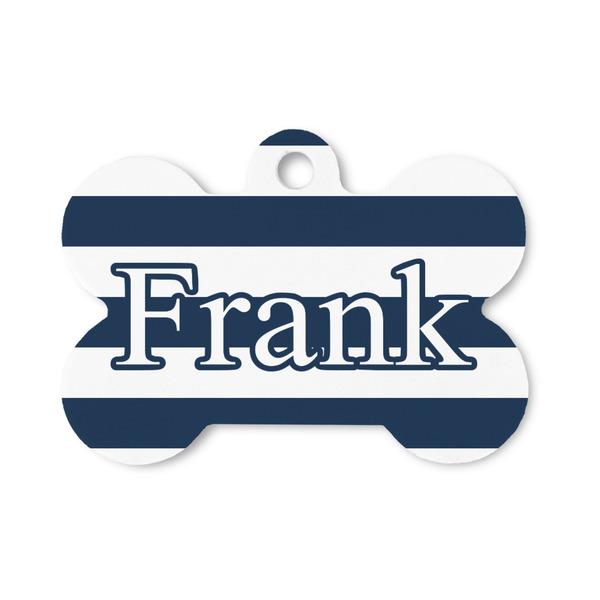 Custom Horizontal Stripe Bone Shaped Dog ID Tag - Small (Personalized)