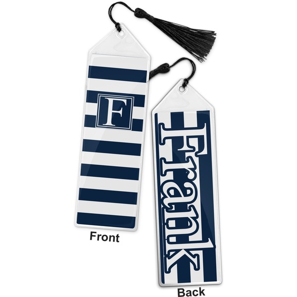 Horizontal Stripe Bookmark with tassel - Front and Back