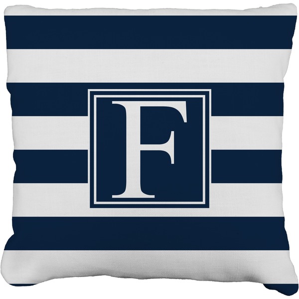Custom Horizontal Stripe Faux-Linen Throw Pillow 16" (Personalized)