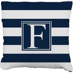 Horizontal Stripe Faux-Linen Throw Pillow 18" (Personalized)