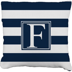 Horizontal Stripe Faux-Linen Throw Pillow 18" (Personalized)