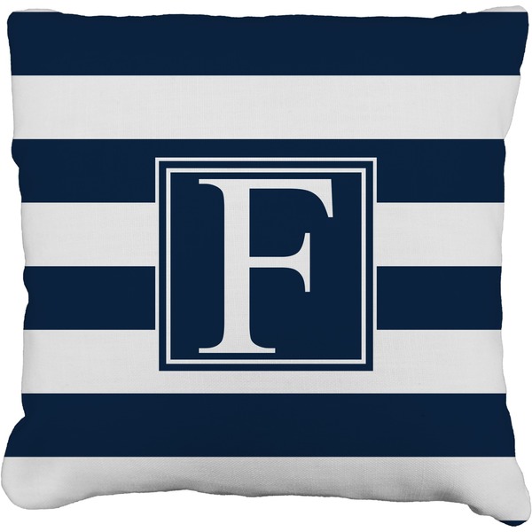 Custom Horizontal Stripe Faux-Linen Throw Pillow 18" (Personalized)